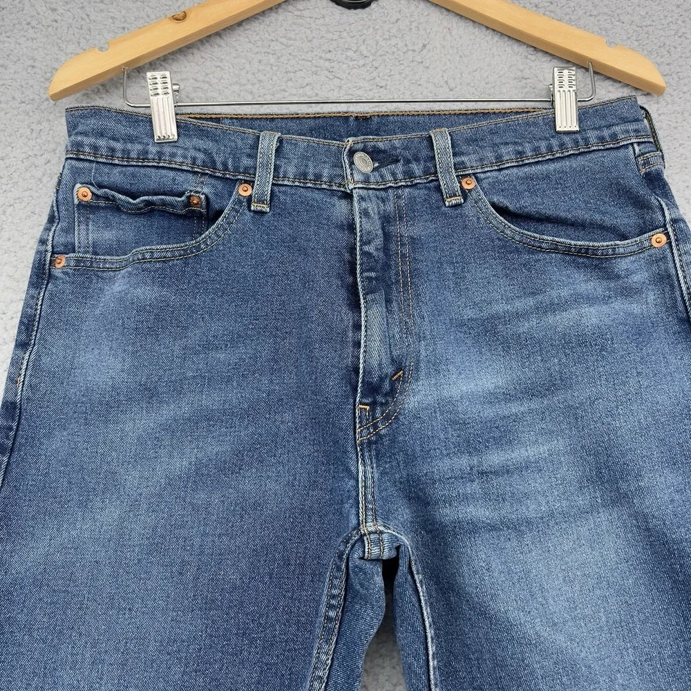 Levi's 505 Regular Fit Jeans Men's W33 L30 Blue Stretch Denim